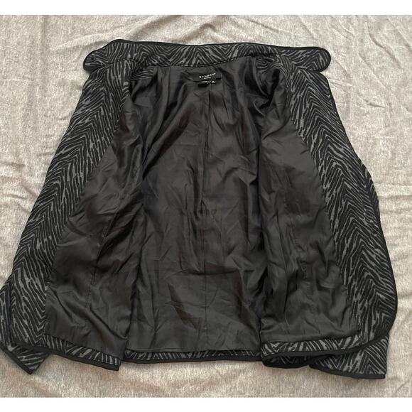 Sandro Sportswear Womens Size XL Black Gray Animal Print Short Coat - Picture 8 of 12